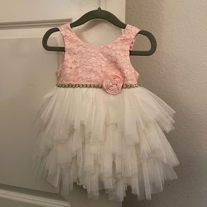 White and pink formal dress